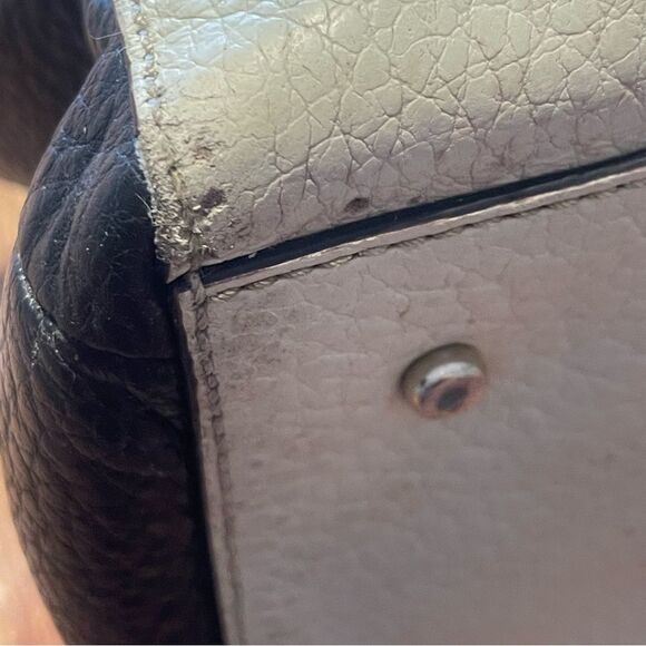 Kate Spade Southport Avenue Lydia bag Cream/black Pebbled Preowned - Picture 11 of 16